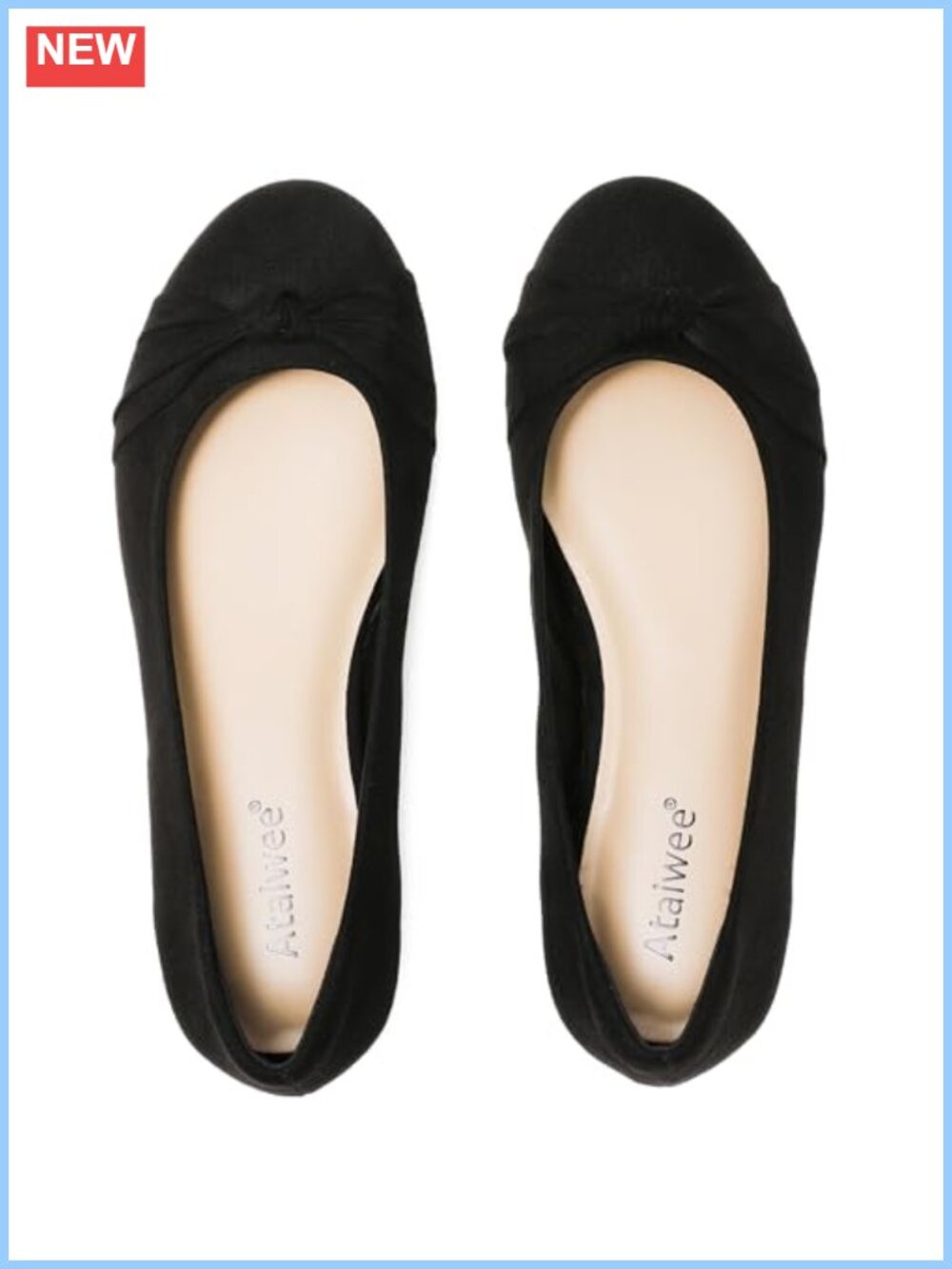 Wide Width Ballet Flats Faux Suede Memory Foam Slip-On Women's Comfort Shoes